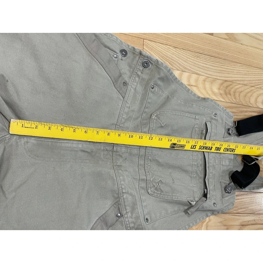 Duluth Trading Co Overalls Workwear 32x34 Tan Fire Hose Cotton Canvas Bibs